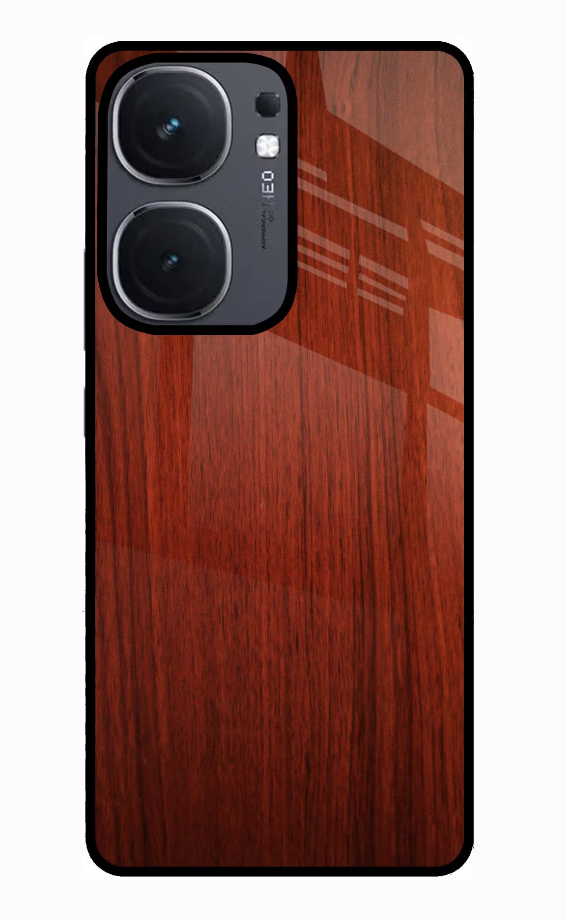 Wooden Plain Pattern IQOO Neo9 Pro Glass Case Back Cover by Casekaro