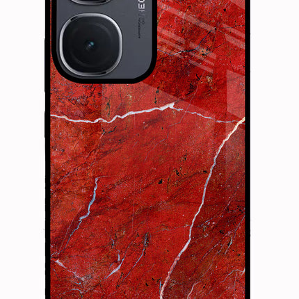 Red Marble Design IQOO Neo9 Pro Glass Case Back Cover by Casekaro