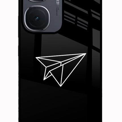 Paper Plane White IQOO Neo9 Pro Glass Case Back Cover by Casekaro