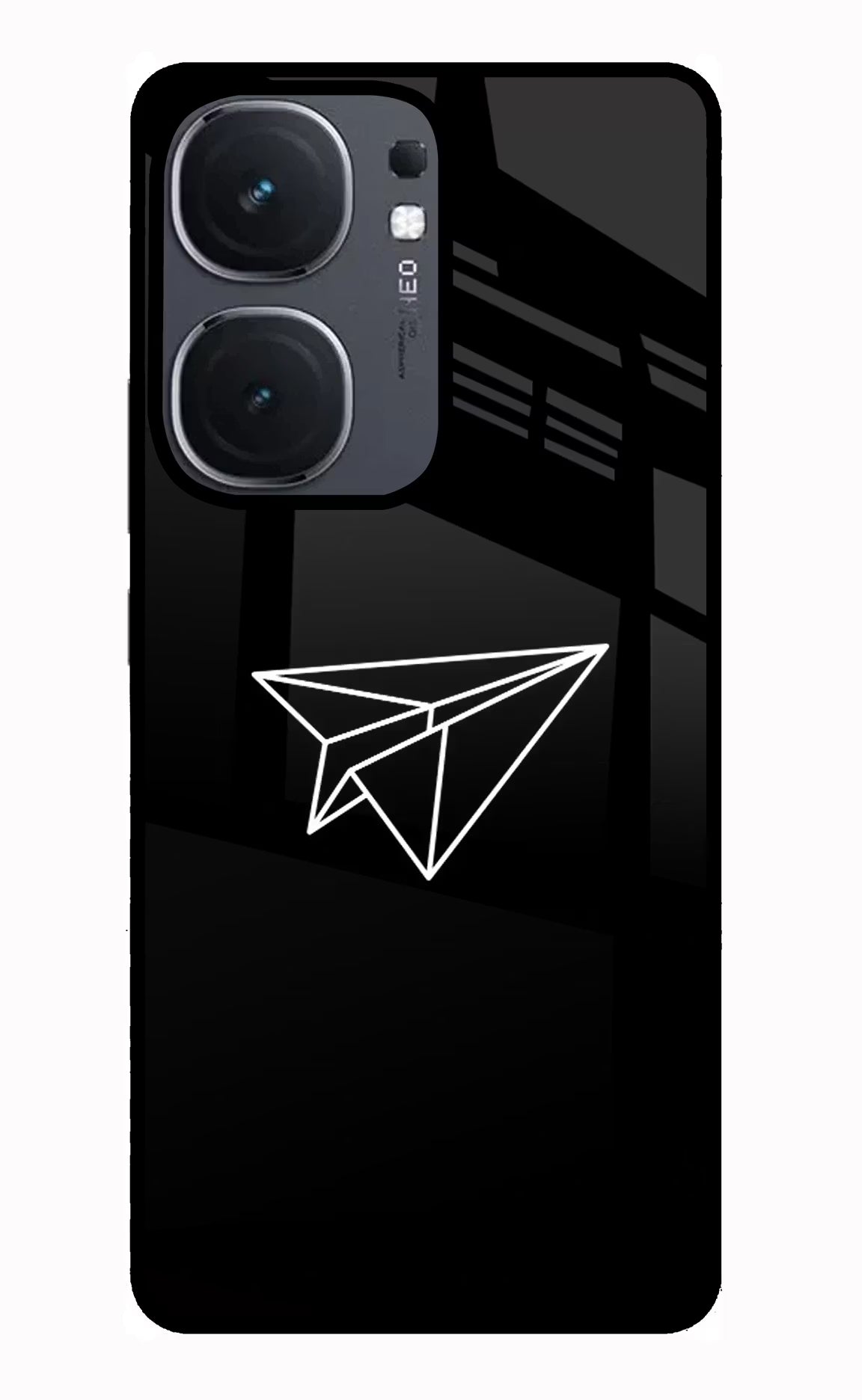 Paper Plane White IQOO Neo9 Pro Glass Case Back Cover by Casekaro