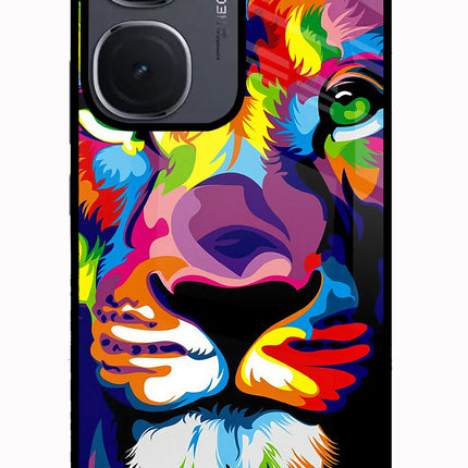 Lion IQOO Neo9 Pro Glass Case Back Cover by Casekaro