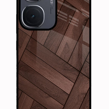 Wooden Texture Design IQOO Neo9 Pro Glass Case Back Cover by Casekaro