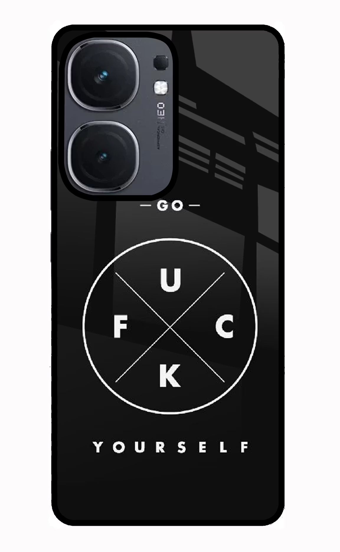 Go Fuck Yourself IQOO Neo9 Pro Glass Case Back Cover by Casekaro