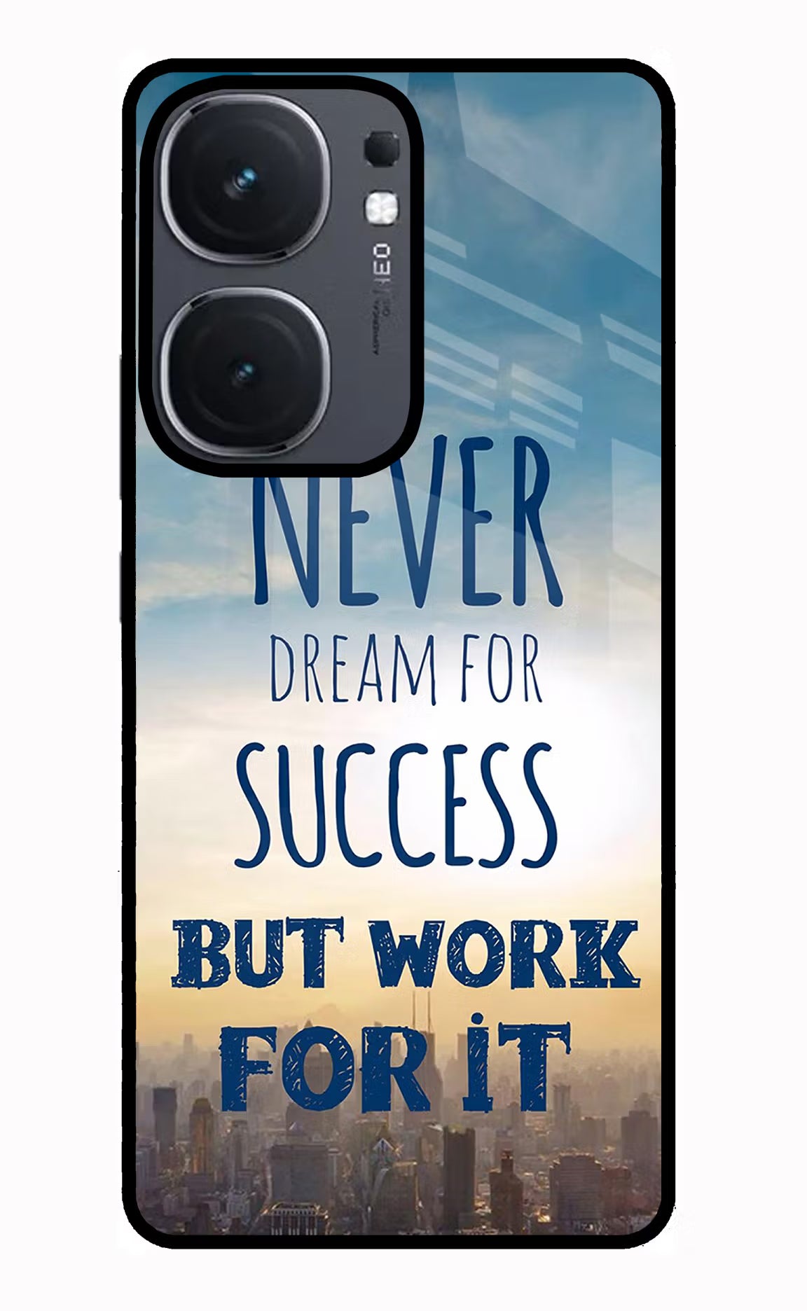 Never Dream For Success But Work For It IQOO Neo9 Pro Glass Case Back Cover by Casekaro