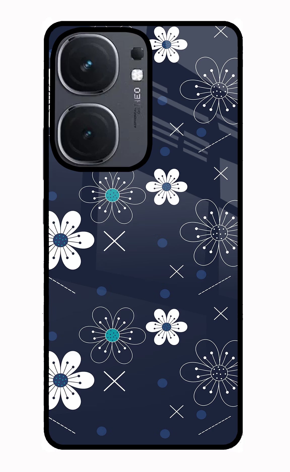Flowers IQOO Neo9 Pro Glass Case Back Cover by Casekaro