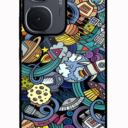 Space Abstract IQOO Neo9 Pro Glass Case Back Cover by Casekaro