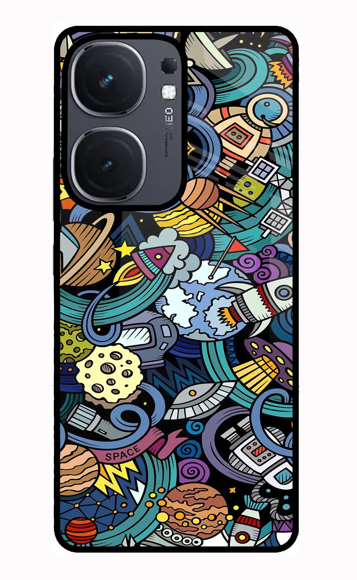 Space Abstract IQOO Neo9 Pro Glass Case Back Cover by Casekaro