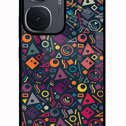 Geometric Abstract IQOO Neo9 Pro Glass Case Back Cover by Casekaro