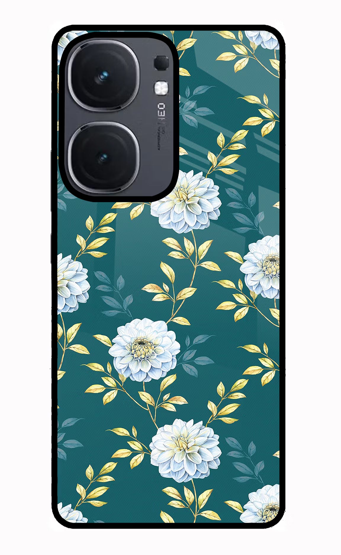 Flowers IQOO Neo9 Pro Glass Case Back Cover by Casekaro