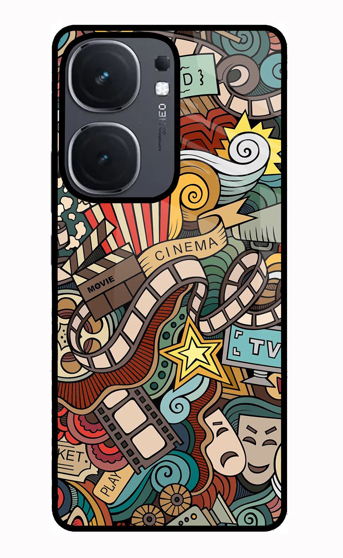 Cinema Abstract IQOO Neo9 Pro Glass Case Back Cover by Casekaro
