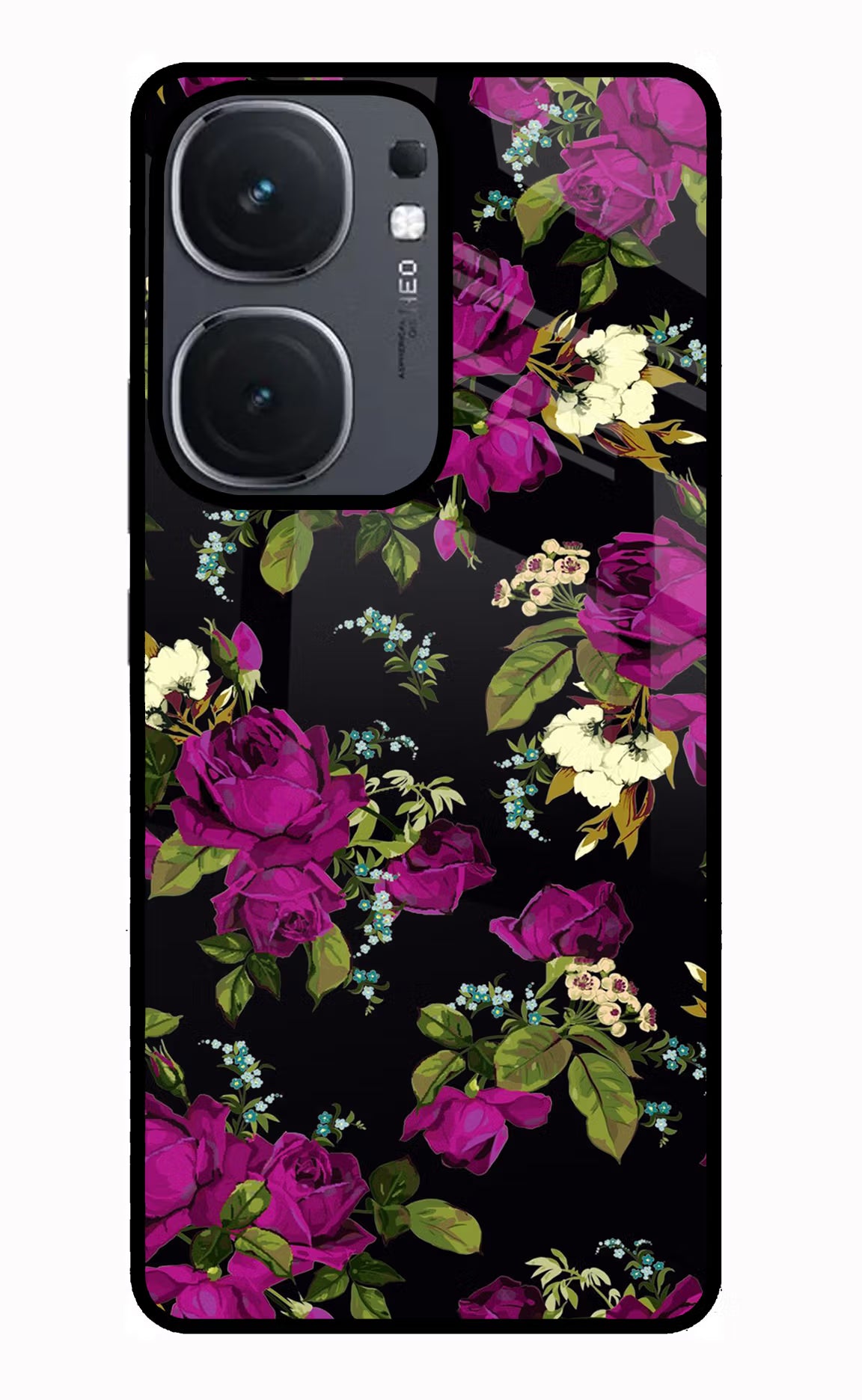 Flowers IQOO Neo9 Pro Glass Case Back Cover by Casekaro