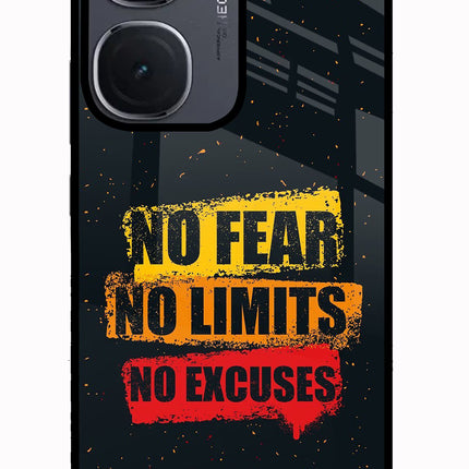 No Fear No Limits No Excuse IQOO Neo9 Pro Glass Case Back Cover by Casekaro