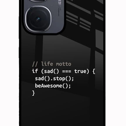 Life Motto Code IQOO Neo9 Pro Glass Case Back Cover by Casekaro