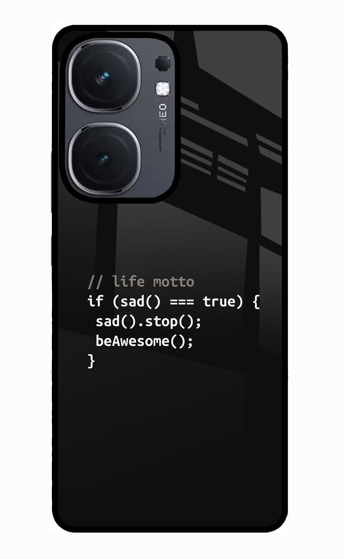 Life Motto Code IQOO Neo9 Pro Glass Case Back Cover by Casekaro