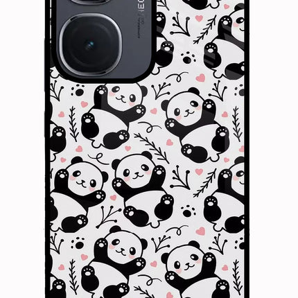 Cute Panda IQOO Neo9 Pro Glass Case Back Cover by Casekaro