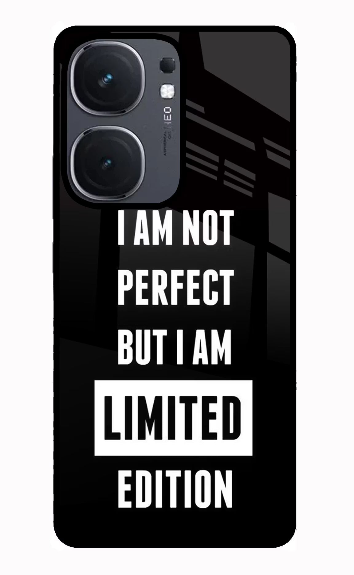 I Am Not Perfect But I Am Limited Edition IQOO Neo9 Pro Glass Case Back Cover by Casekaro