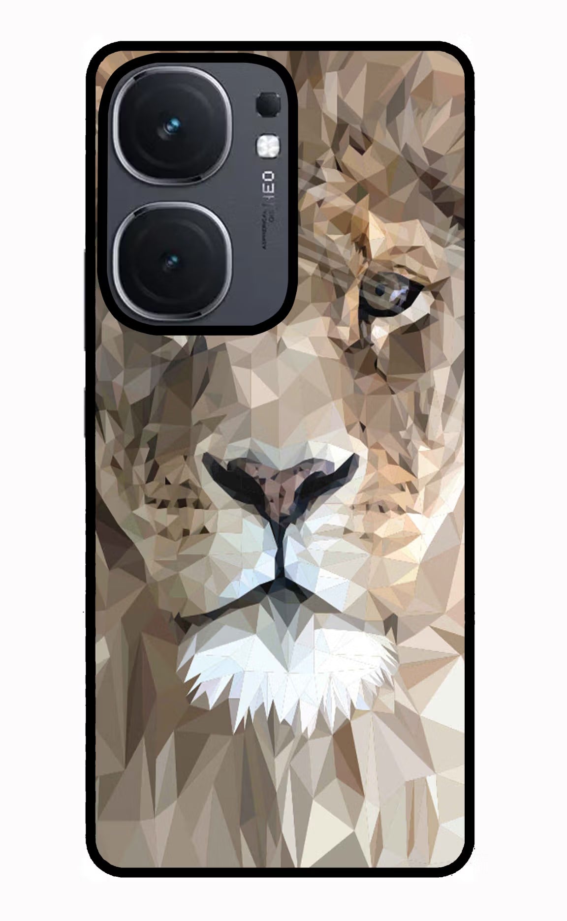 Lion Art IQOO Neo9 Pro Glass Case Back Cover by Casekaro