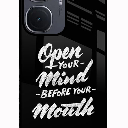 Open Your Mind Before Your Mouth IQOO Neo9 Pro Glass Case Back Cover by Casekaro