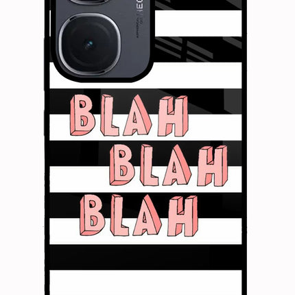 Blah Blah Blah IQOO Neo9 Pro Glass Case Back Cover by Casekaro