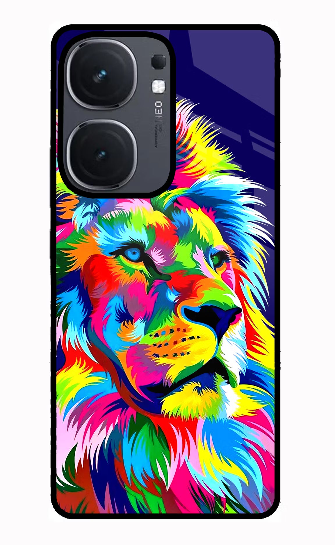 Vector Art Lion IQOO Neo9 Pro Glass Case Back Cover by Casekaro