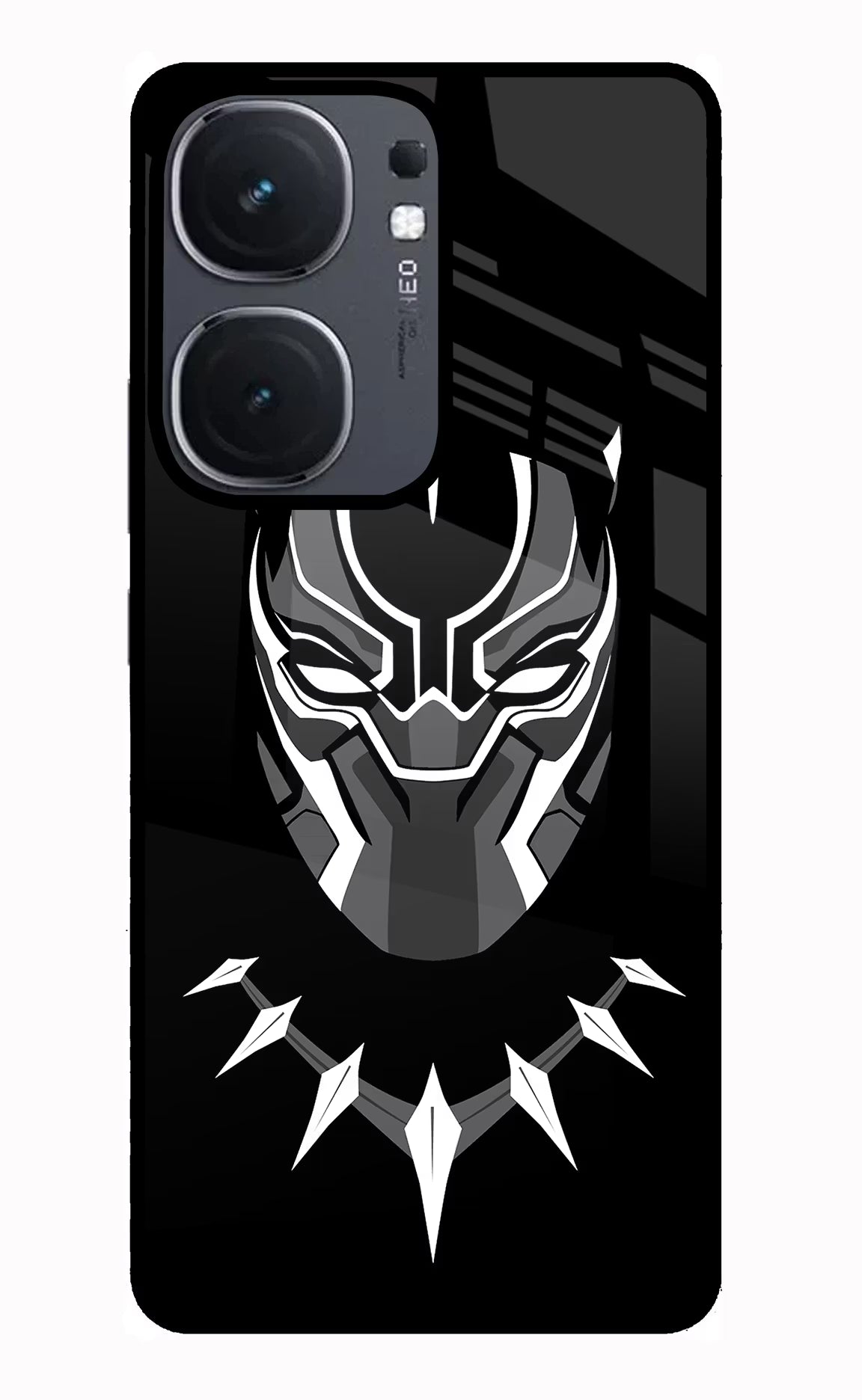Black Panther IQOO Neo9 Pro Glass Case Back Cover by Casekaro