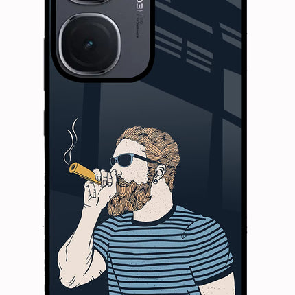 Smoking IQOO Neo9 Pro Glass Case Back Cover by Casekaro