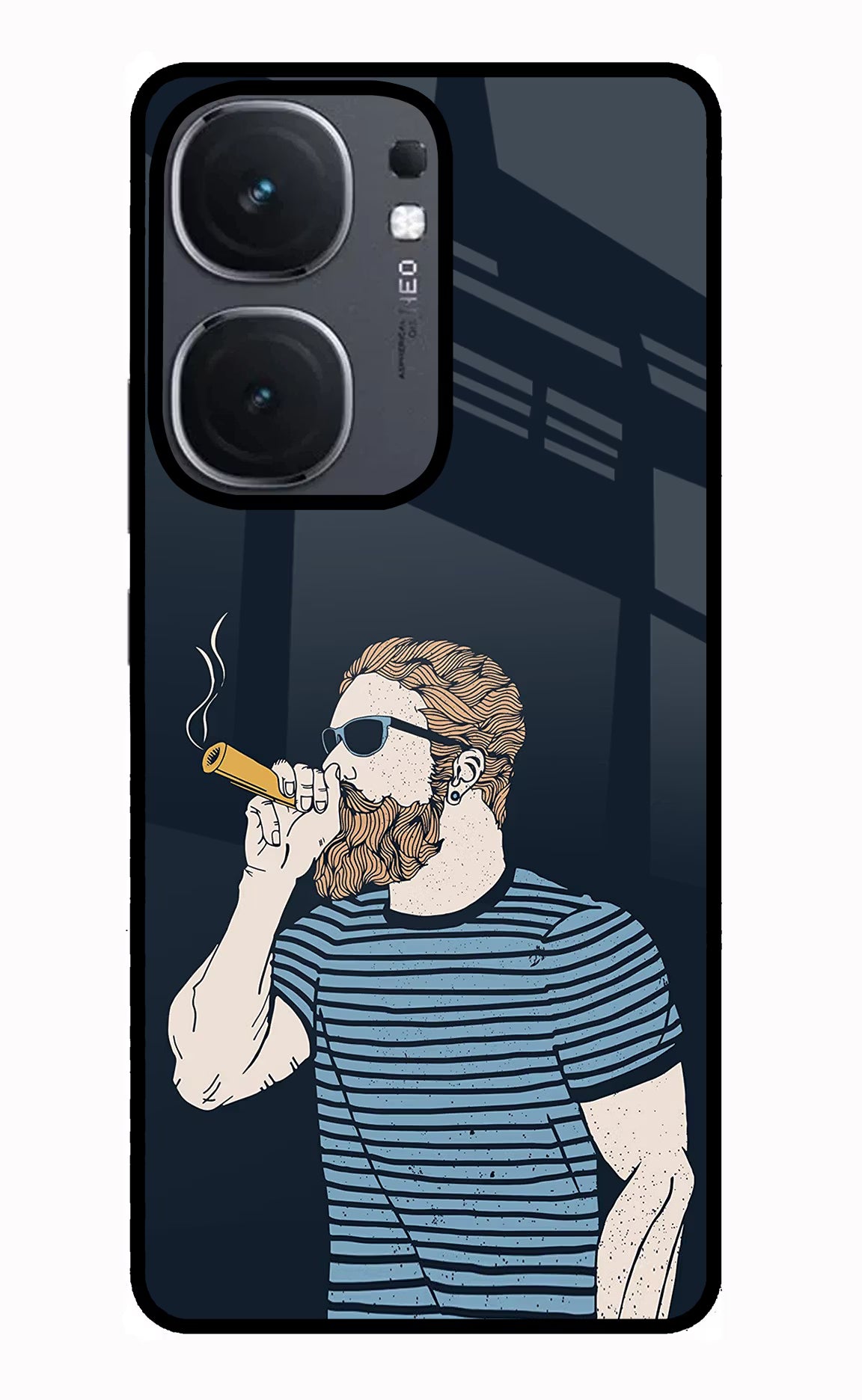 Smoking IQOO Neo9 Pro Glass Case Back Cover by Casekaro