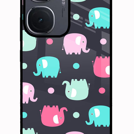 Elephants IQOO Neo9 Pro Glass Case Back Cover by Casekaro