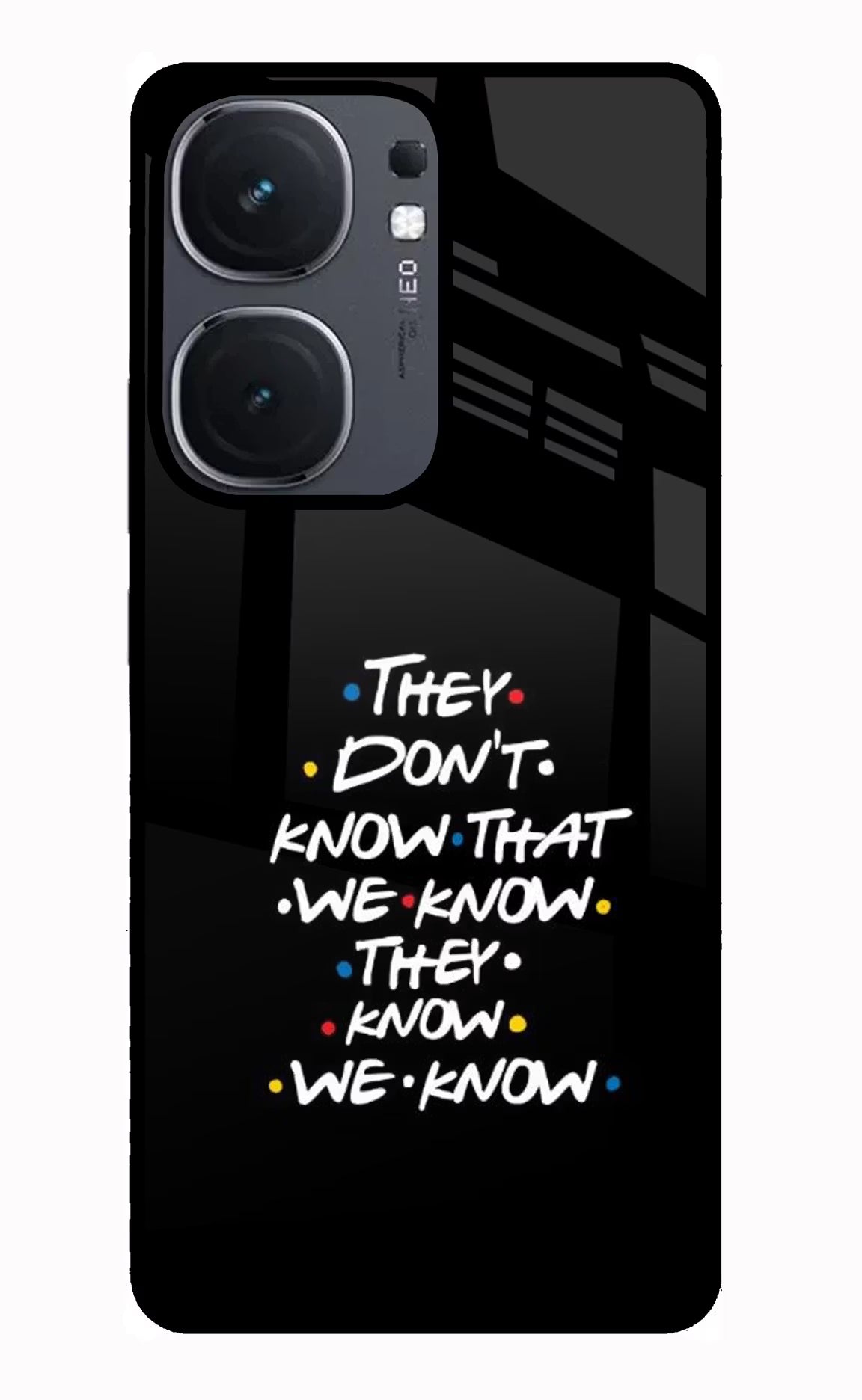 FRIENDS Dialogue IQOO Neo9 Pro Glass Case Back Cover by Casekaro