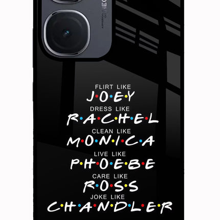 FRIENDS Character IQOO Neo9 Pro Glass Case Back Cover by Casekaro