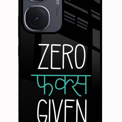 Zero Fucks Given IQOO Neo9 Pro Glass Case Back Cover by Casekaro