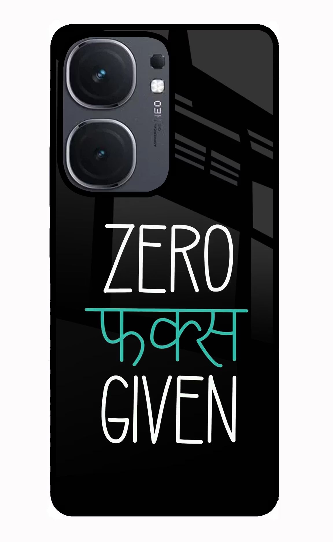 Zero Fucks Given IQOO Neo9 Pro Glass Case Back Cover by Casekaro