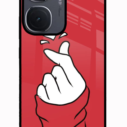 Korean Love Sign IQOO Neo9 Pro Glass Case Back Cover by Casekaro