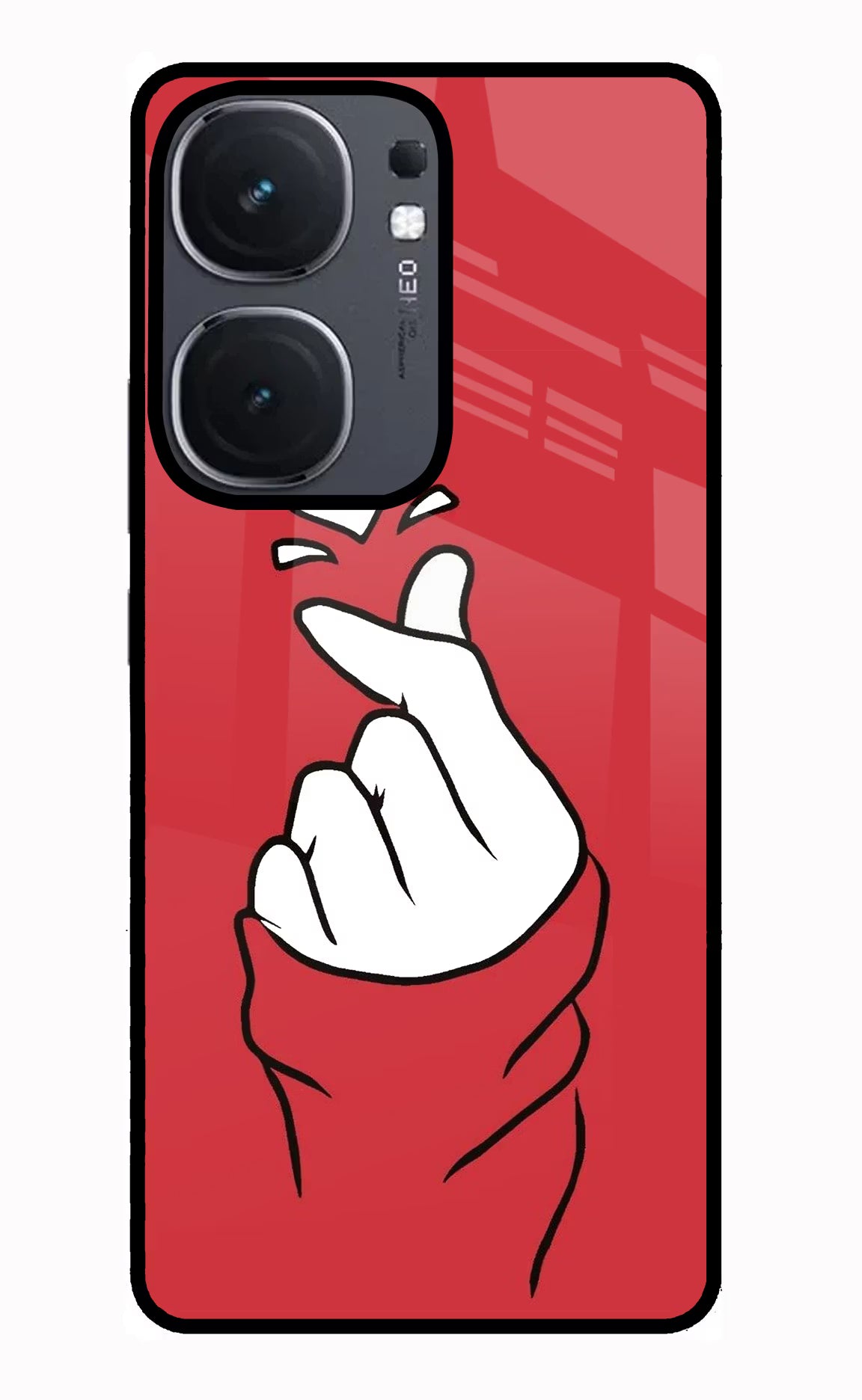 Korean Love Sign IQOO Neo9 Pro Glass Case Back Cover by Casekaro