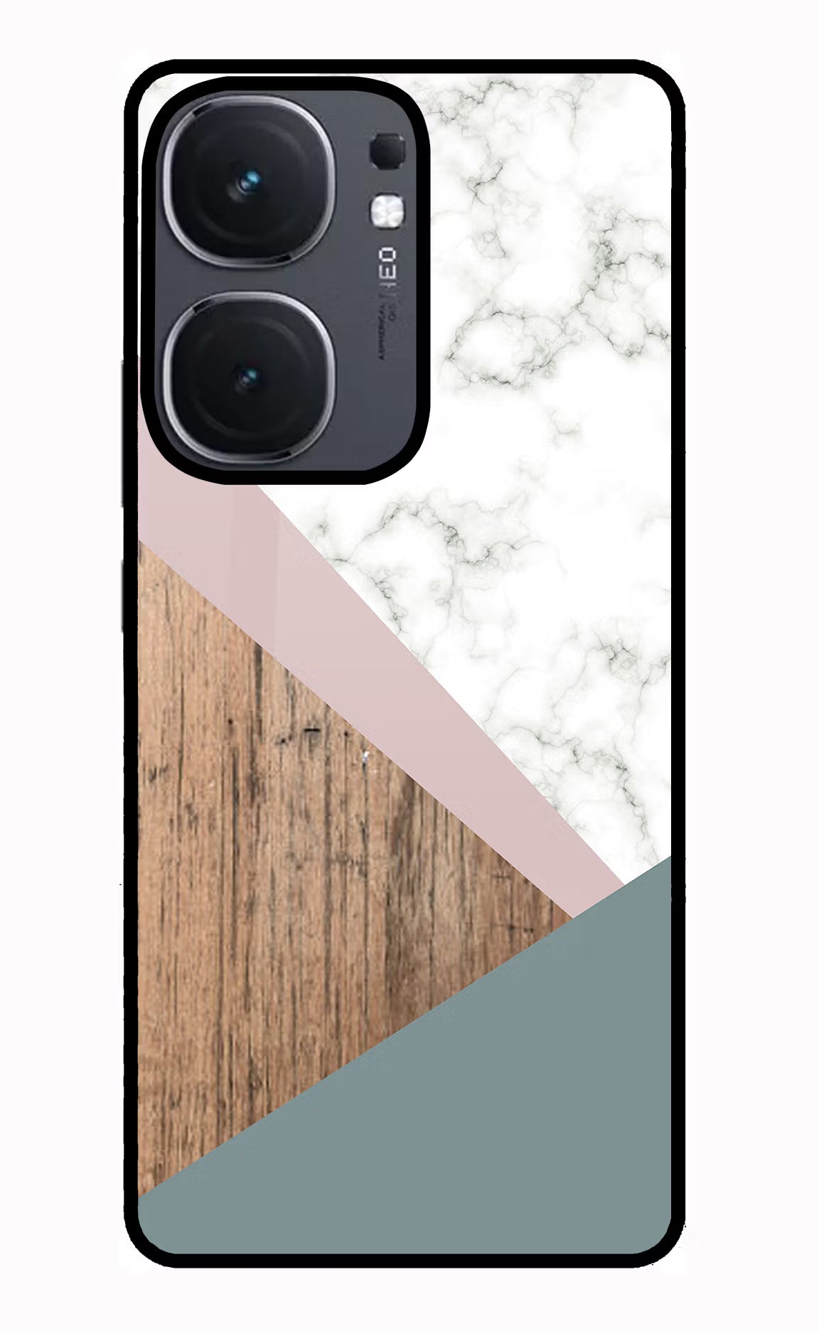 Marble wood Abstract IQOO Neo9 Pro Glass Case Back Cover by Casekaro
