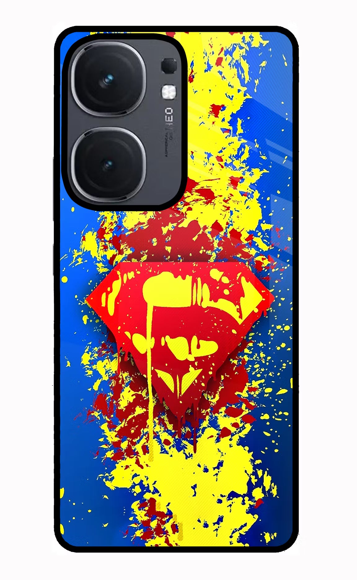 Superman logo IQOO Neo9 Pro Glass Case Back Cover by Casekaro