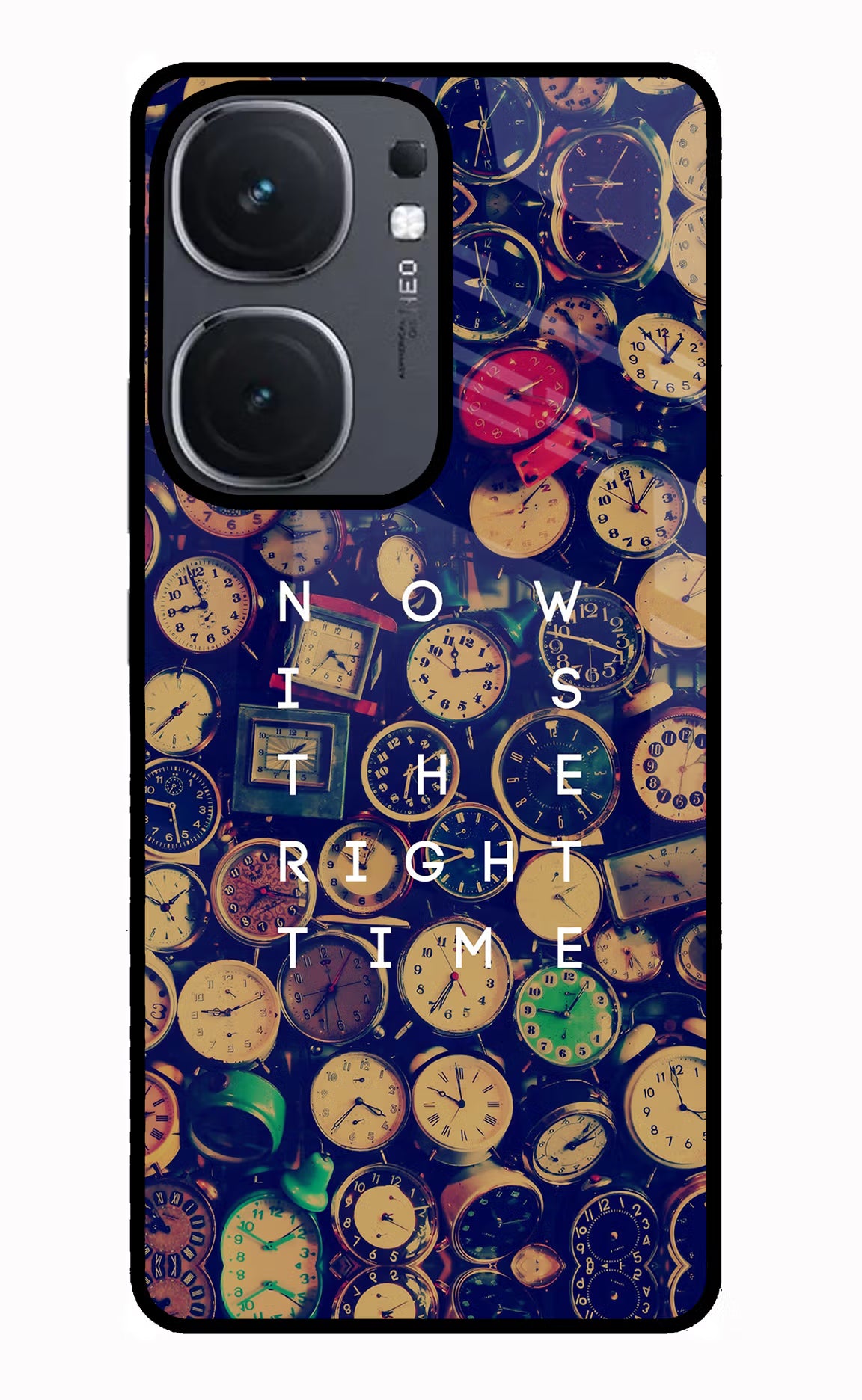 Now is the Right Time Quote IQOO Neo9 Pro Glass Case Back Cover by Casekaro