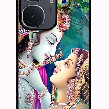 Lord Radha Krishna IQOO Neo9 Pro Glass Case Back Cover by Casekaro