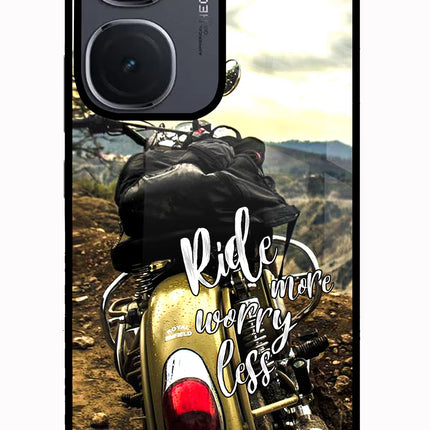 Ride More Worry Less IQOO Neo9 Pro Glass Case Back Cover by Casekaro