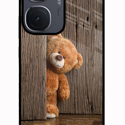 Teddy Wooden IQOO Neo9 Pro Glass Case Back Cover by Casekaro