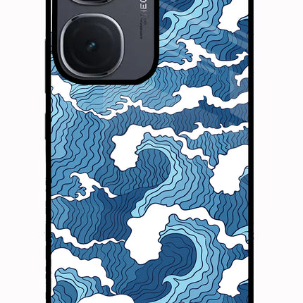 Blue Waves IQOO Neo9 Pro Glass Case Back Cover by Casekaro