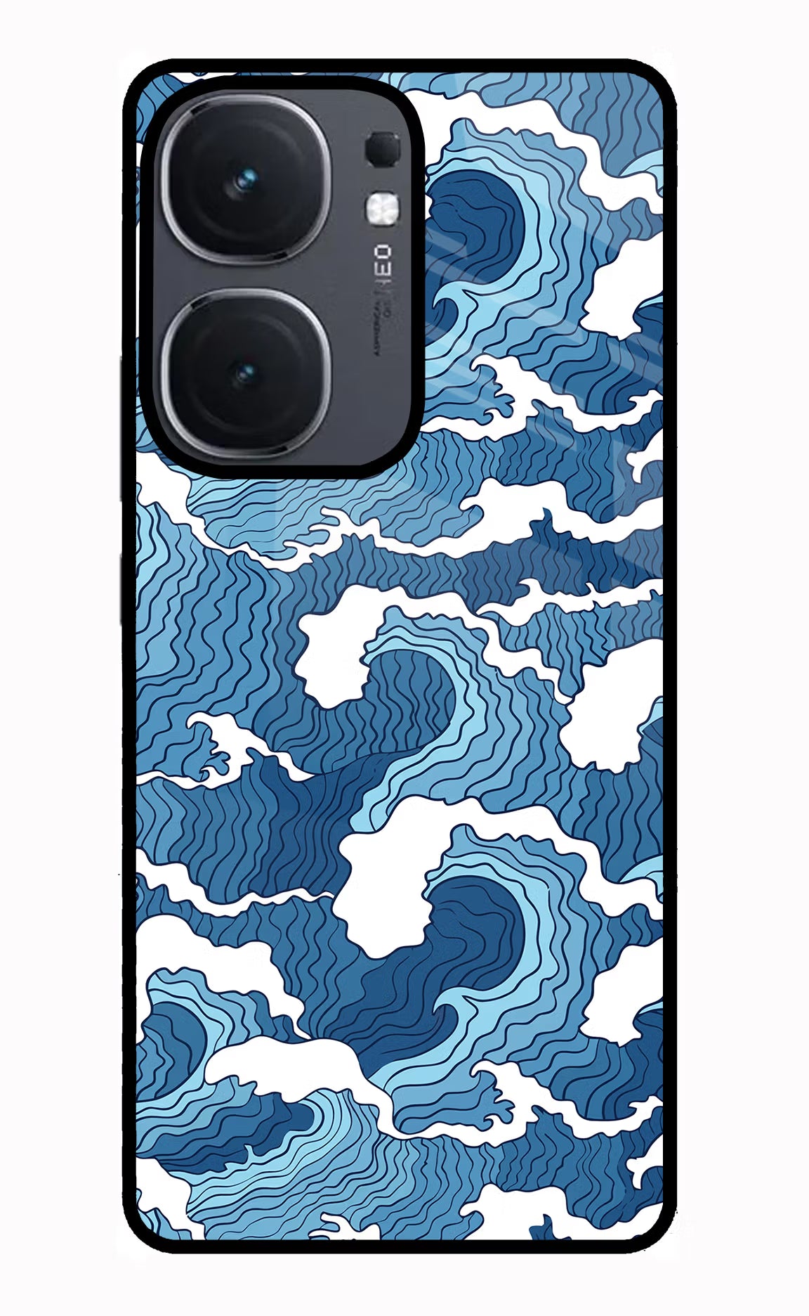Blue Waves IQOO Neo9 Pro Glass Case Back Cover by Casekaro