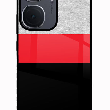 Tri Color Pattern IQOO Neo9 Pro Glass Case Back Cover by Casekaro