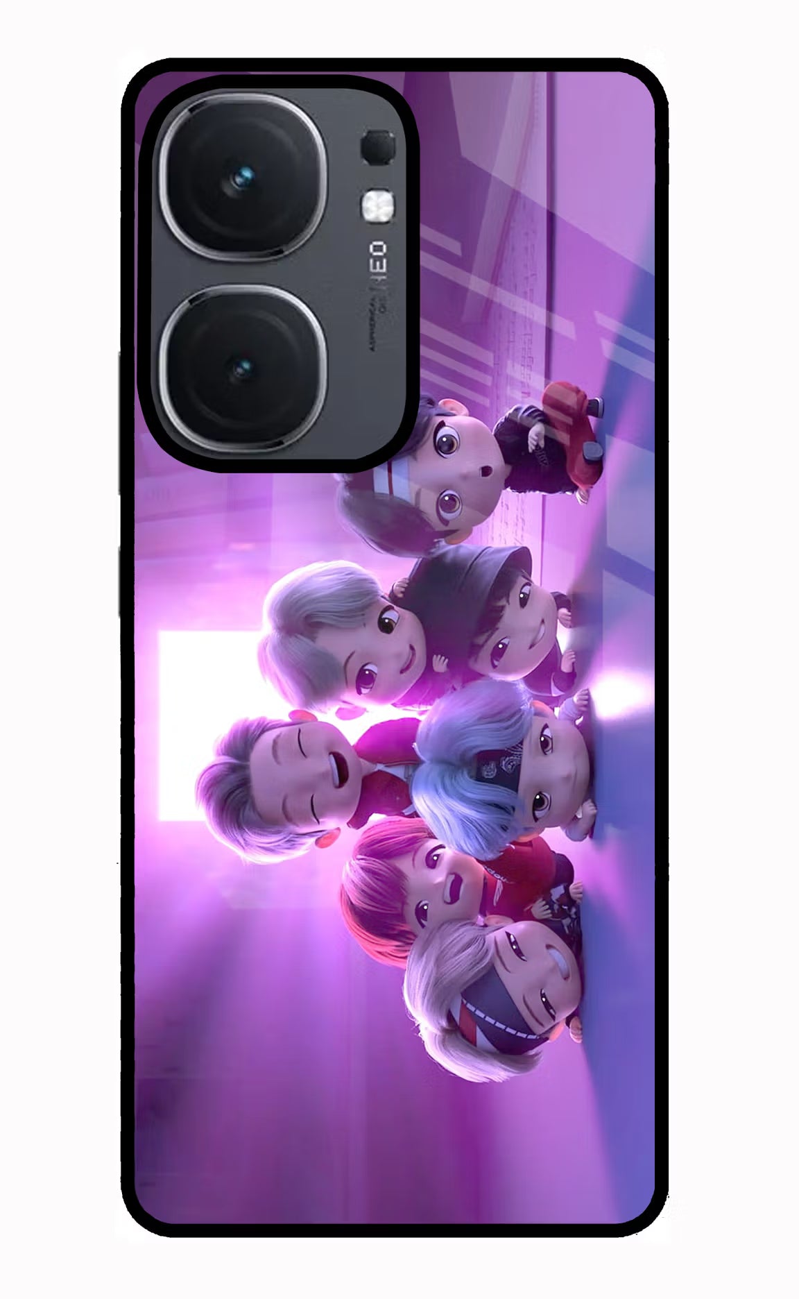 BTS Chibi IQOO Neo9 Pro Glass Case Back Cover by Casekaro