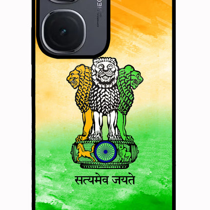 Satyamev Jayate Flag IQOO Neo9 Pro Glass Case Back Cover by Casekaro