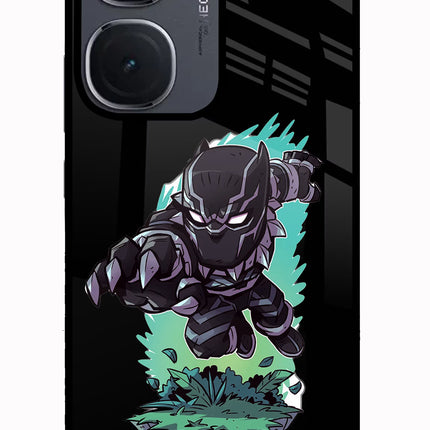 Black Panther IQOO Neo9 Pro Glass Case Back Cover by Casekaro