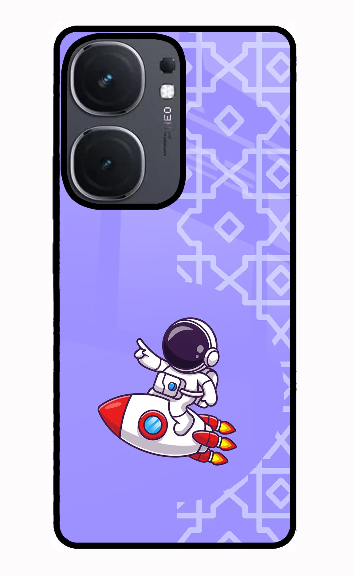 Cute Astronaut IQOO Neo9 Pro Glass Case Back Cover by Casekaro