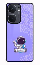 Cute Astronaut Chilling IQOO Neo9 Pro Glass Case