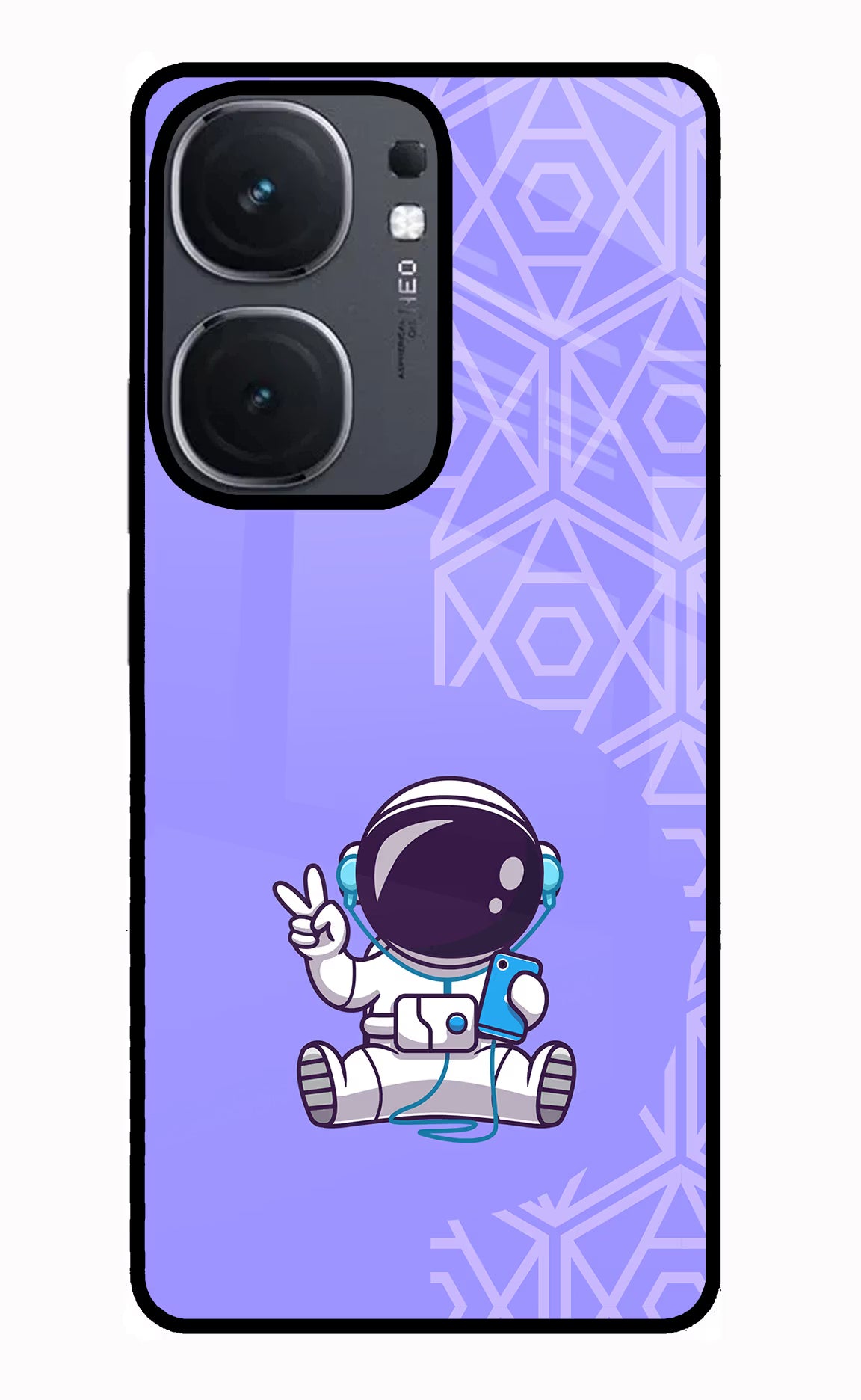 Cute Astronaut Chilling IQOO Neo9 Pro Glass Case