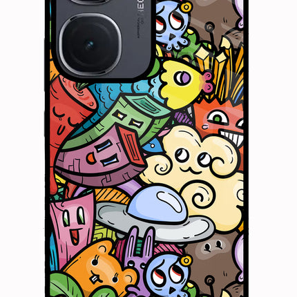Veggie Doodle IQOO Neo9 Pro Glass Case Back Cover by Casekaro
